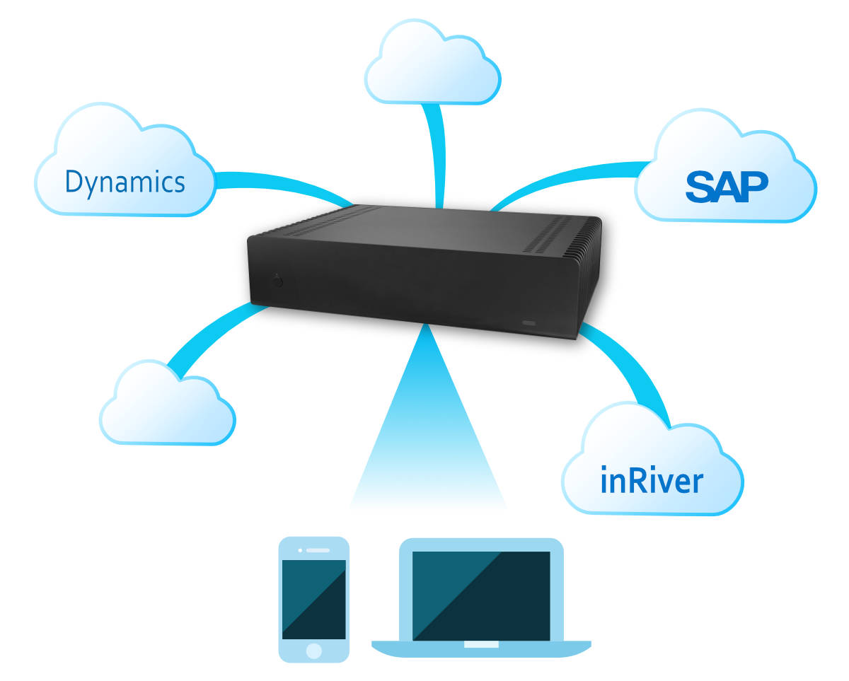 SPARKbox ESB with Microsoft Dynamcs, SAP and inRiver communication.